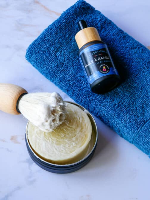 coffret trio essentiel pour papa barbe blaireau savon à raser huile à barbe fête des pères