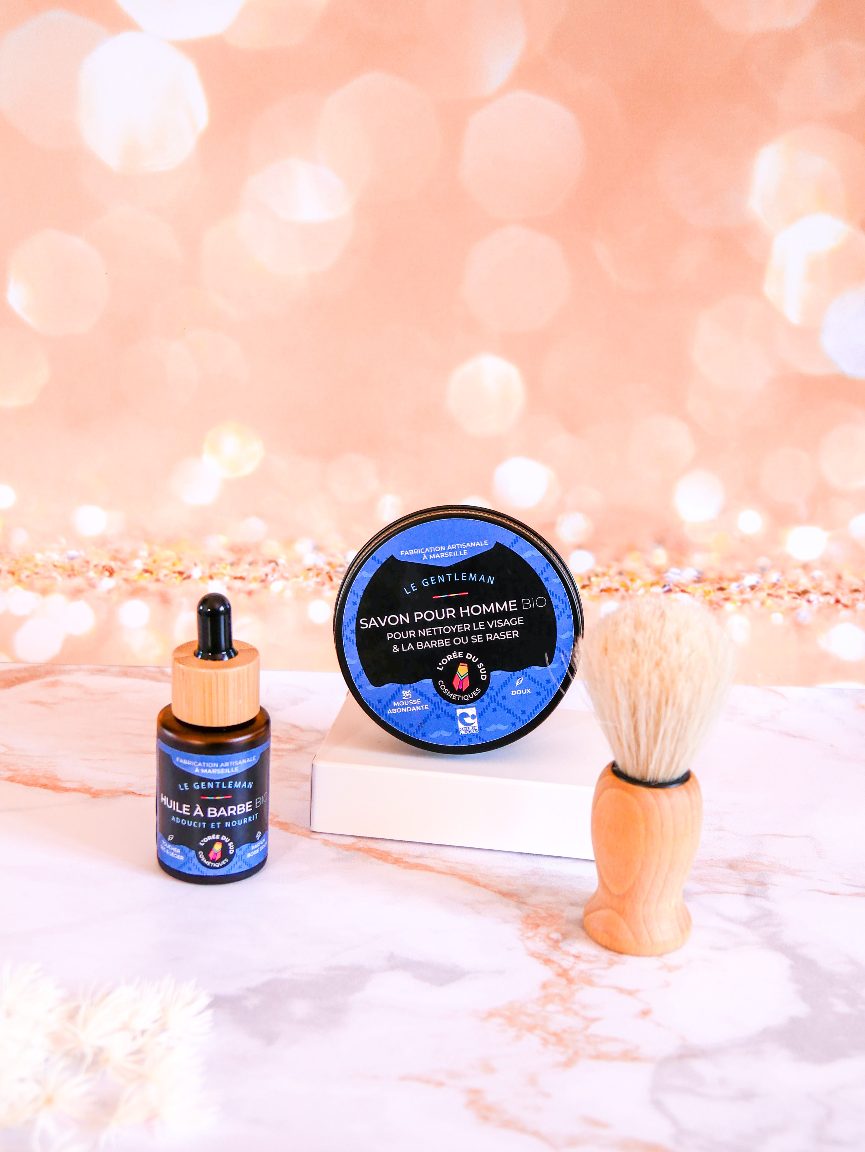 coffret essentiel pour hommes, noël, soin de la barbe, soin du visage, cosmétique naturel, cosmétique bio,